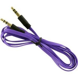 Mr. Gadget's Solutions 3.5mm Stereo Auxiliary Male to Male Flat Audio Music Aux Cable Cord For PC Laptops Tablets MP3 And Smartphones 1m-Purple