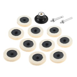 Lemfema 13 Piece Set Wool Felt Buff 2.0 inches (50 mm) Car Polishing Buff Used for Electric Drills Felt Wheel Auto Metal Polishing Pad with Adapter Disc (13)