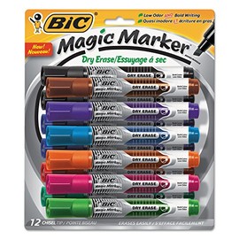 BICGELITP121AST - Magic Marker Low Odor amp; Bold Writing Tank Style Dry Erase Marker by BIC