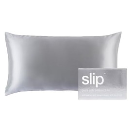 Slip Silk King Pillowcase, Silver (20" x 36") - 100% Pure 22 Momme Mulberry Silk Pillowcase - Anti-Aging, Anti-BedHead, Anti-Sleep Crease