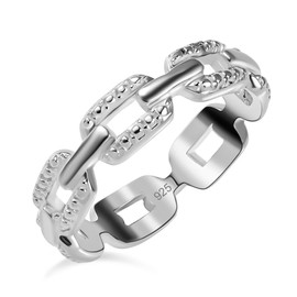 TJC Band Ring White Diamond In 925 Sterling Silver for Women Size L Prong Setting April Birthstone