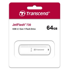Transcend ‎TS64GJF730 64GB JetFlash 730 USB3.1 Flash Drive, White