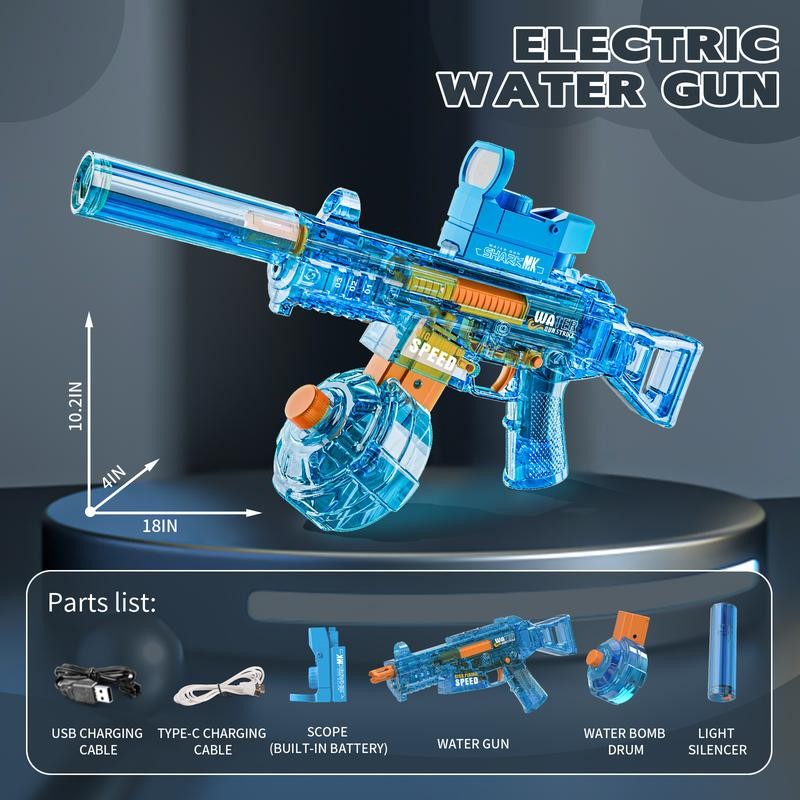 Automatic Electric Water Gun with LED Effects, Water Suction Powerful