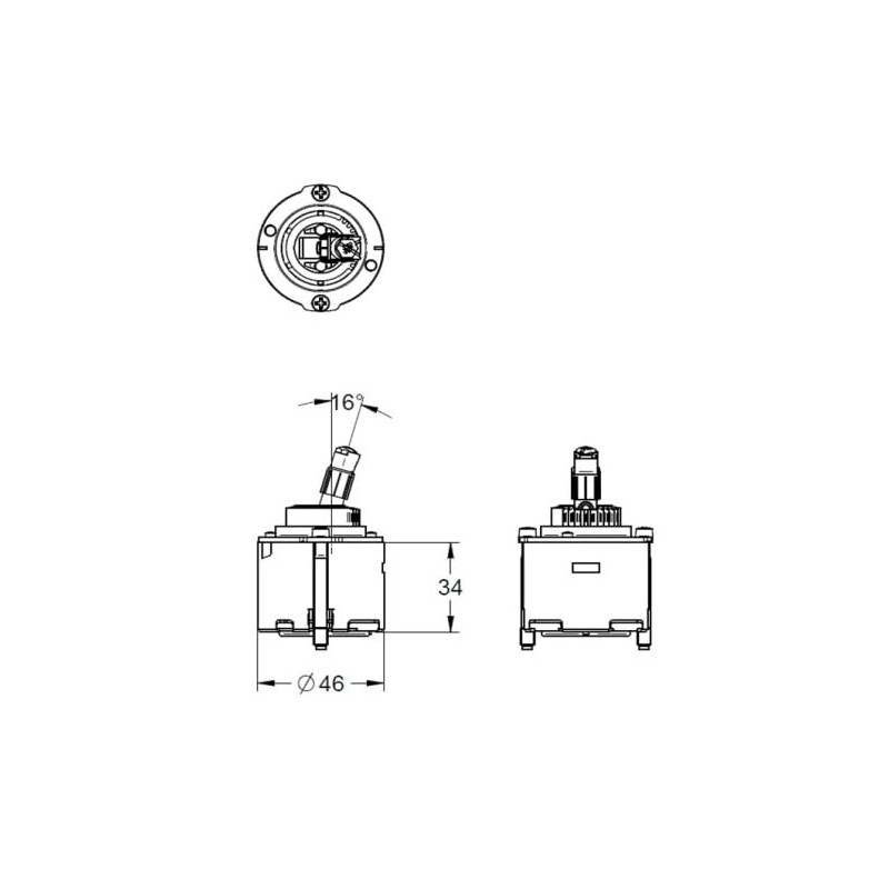 Grohe Cartuccia a Dischi Ceramici, 46 Mm, 46048000, Cromo, 2.54