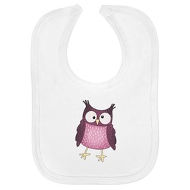 Azeeda 'Goofy Owl' Soft Cotton Baby Bib (BI00063710)