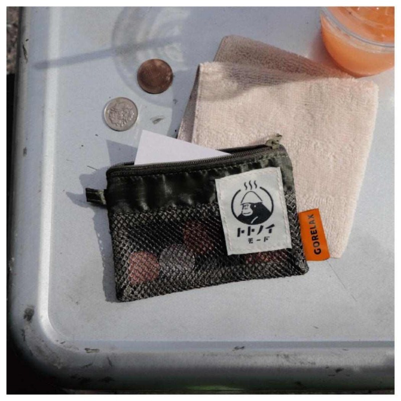 Pine Create Relaxing Bath Pouch, Black, Size: Approx. W4.7 inches