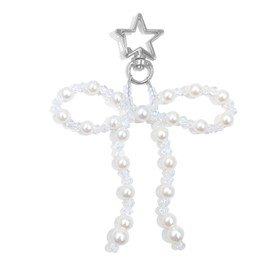 AGEN KGEN Novelty keychains Aesthetic Y2K Keychain Charms Stylish Keychains Accessories for Women Bag Purse Gifts, 1x Pearl Crystal Bow, Medium