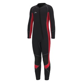 Hevto Kids Wetsuit for Boys Girls Toddler Size 8 Child Youth 3/2mm Neoprene Full Wet Suit Front Zip Thermal Swimsuit Swimming in Cold Water (K3-Red, 8)