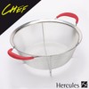 Hercules Chef by Mundial Stainless Steel Colander Strainer with Red