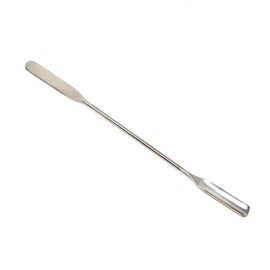 A2Z - Makeup Spatula Tool - Professional Beauty Stainless Steel Cosmetics Mixer Long Metal Spatula Depotting, Scraping, Mixing Makeup & Skincare Tools - For Makeup Artists (ROUND & SCOOP)