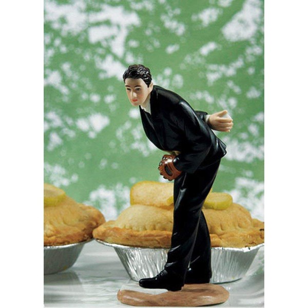 Weddingstar Groom Pitching Baseball Porcelain Figurine Cake Topper