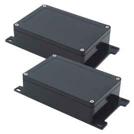 Zulkit Junction Box ABS Plastic Dustproof Waterproof IP65 Universal Electrical Boxes Project Enclosure with Fixed Ear Black 5.91 x 3.94 x 1.73 Inch (150 x 100 x 44 mm)(Pack of 2)