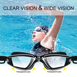Swimming Goggles for Adults – Diving Goggles Adult Diving Goggles Children Swimming Goggles Women Swimming Goggles Men Anti-Fog UV Protection Waterproof Clear Vision Self-Adjustable Size