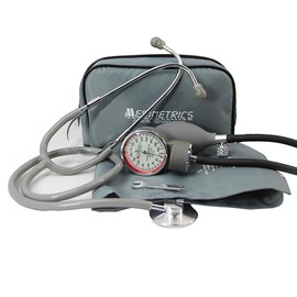MEDIMETRICS | Kit Baumanómetro Aneroide + Con Estetoscopio Simplex (GRIS)