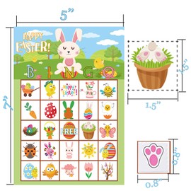 Funnlot Easter Games for Party Easter Bingo Game for Kids with 24 Players Easter Party Supplies for Family Classroom Activities 