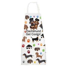 MYSOMY Dachshund Cooking Apron Dachshund Print Apron Dachshund Lover Gifts Dachshund Kitchen Apron (Dachshund AP UK)