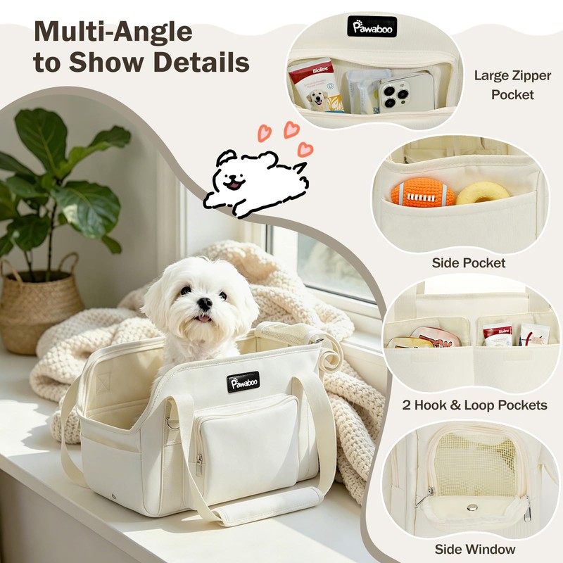 Pawaboo Dog Purse Carrier for Small,Under 9 Lbs