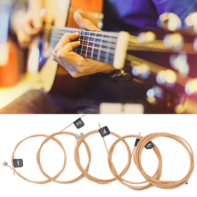 5 String Bass Strings Replacement Professional Metal Wooden Bass Guitar