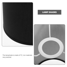 PRETYZOOM Drum Cylinder Lampshade Natural Linen Lampshade Clip-on Lampshade Replacement for Table Lamp Floor Lamp Black