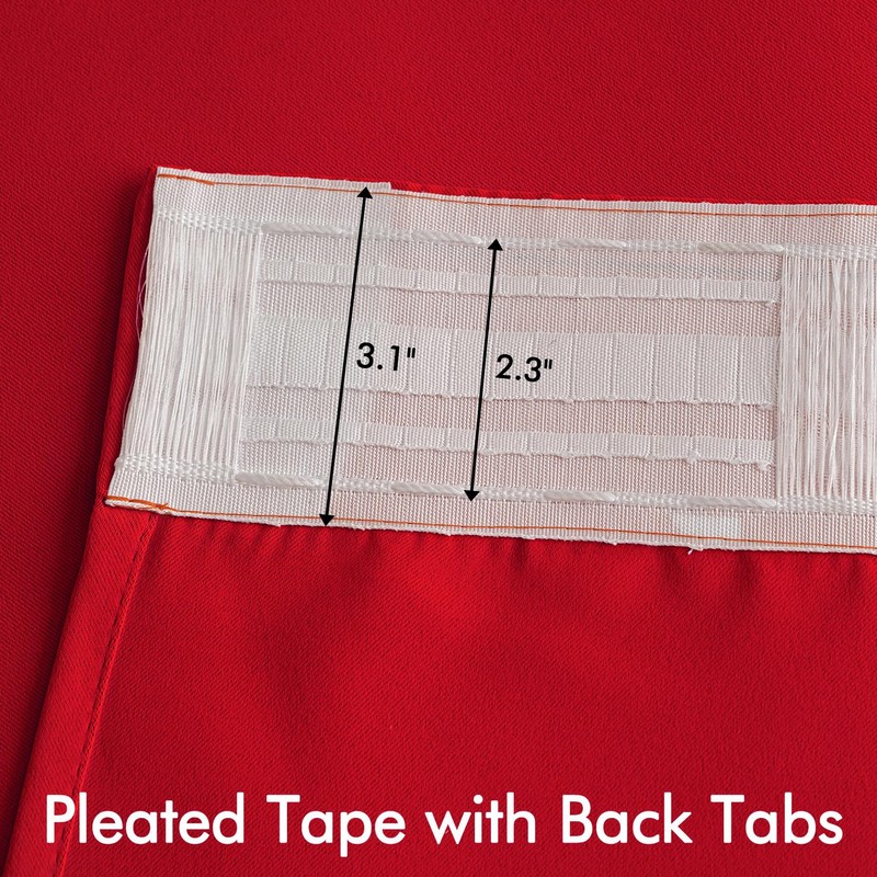 Woaboy Back Tab Blackout Curtains 108 Inch Long 2 Panels