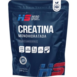 HS HERO SPORT Creatina Monohidratada Micronizada de Alta Pureza 450g. Pre Entreno en Polvo. 5g de Creatina por Porción, 100 Pura, 100 Natural, 0