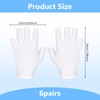 6 Pairs Moisturizing White Cotton Fingerless Gloves for Women