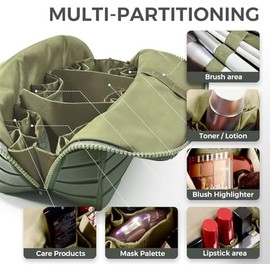 Makeup Brush Holder Travel, Compact Lightweight Accessory for Travel and Daily Use - Makeup Fold Down Design Dividers