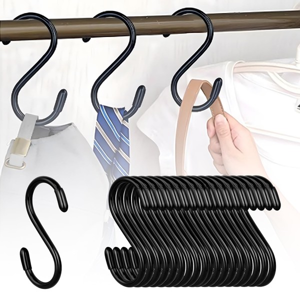 Yistoi Pack of 18 Safety Buckle Design S-Hooks for Hanging