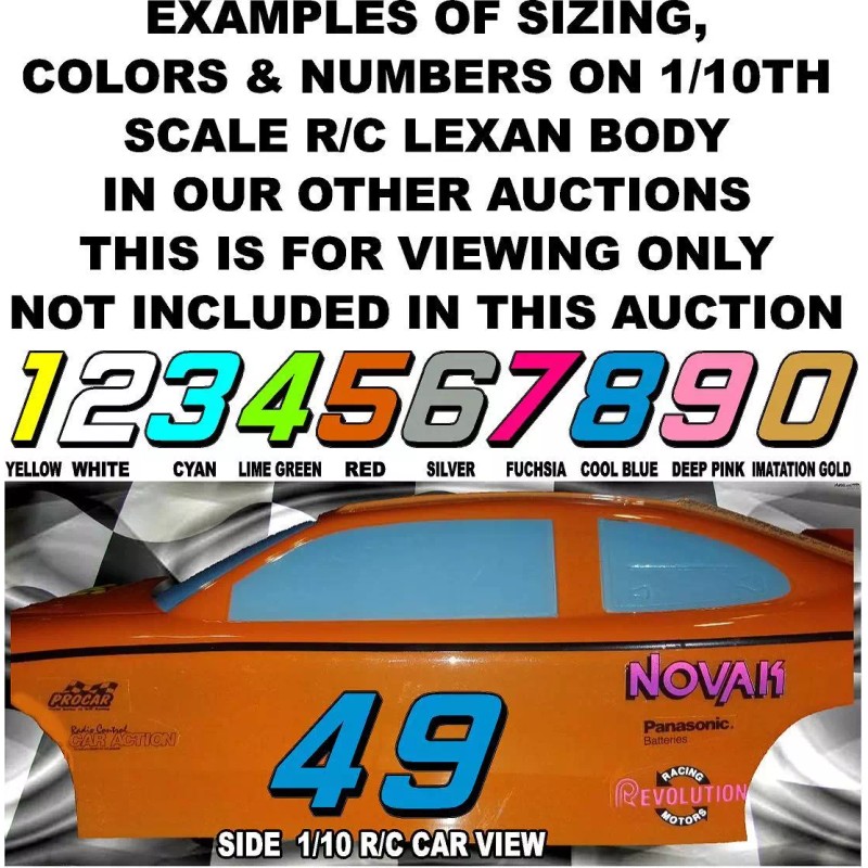 Unbranded Matte Black-w/ White Outline Red Shadow #6’s Racing Numbers