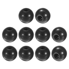 M METERXITY 10-Pack Threaded Ball Knobs, M8 Female Thread 30mm Dia. Thermoset Ball Knob for Lathe/Machine/Lawn Mowers, Round Phenolic Steel Insert Lever Handle [Black]