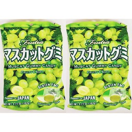 Muscat Gummy Candy,White Grapes Fruity & Refreshing,Gluten Free, Fruity & Soft, Japanese, 3.77 oz,2 Pack