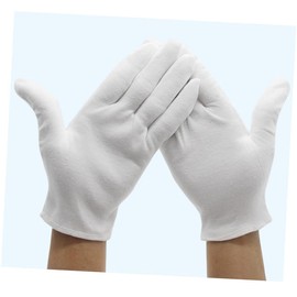 Operitacx 6 Pair Lightweight White Cotton Gloves of Protective Work Gloves for Industrial Labor Salon Gardening and Household Tasks Comfortable Durable Machine Washable