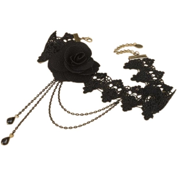 Flower Choker Necklace Jewellery with Crystal for Women Lace Choker