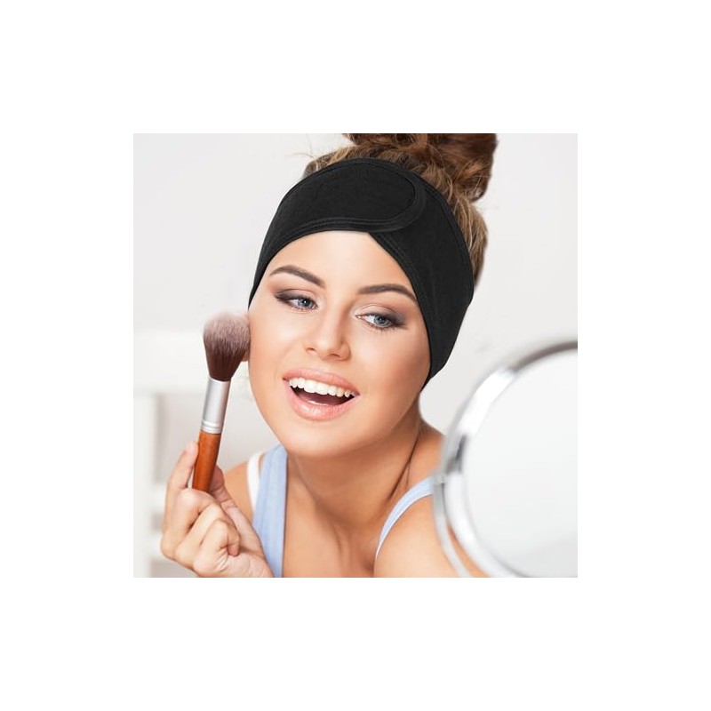 Spa Black Headband Hair Wrap Pack of 10