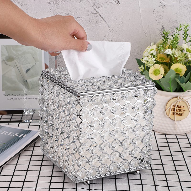 SUMTree Crystal Household Cube Facial Tissue Box Holder, Square Tissue