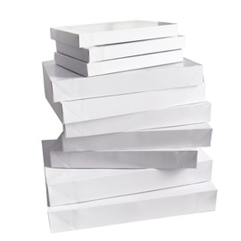 Gift Boxes with Lids, 12 Pack, Assorted Sizes, White, 2 Large 17 in, 5 Medium 14.65 in, 3 Small 11 in