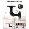 MUZIK 4 Pack Pipe Floating Shelf Bracket Heavy Duty, Black