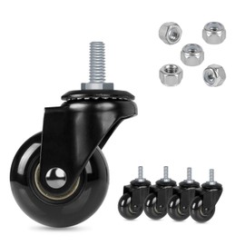 Hirate 2" Office Chair Casters Wheel with 5/16"-18UNC Threaded Stem Heavy Duty Caster Replacement Smooth Rolling for Hardwood Floors, Set of 5 with Nylon Lock Nuts