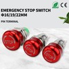 Keegwa 19mm Emergency Stop Push Button Switch Stainless Steel Metal