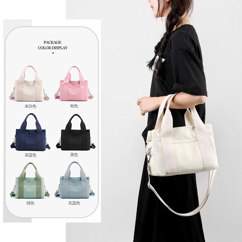 DOURR - Bolsos de lona con asa superior para mujer,