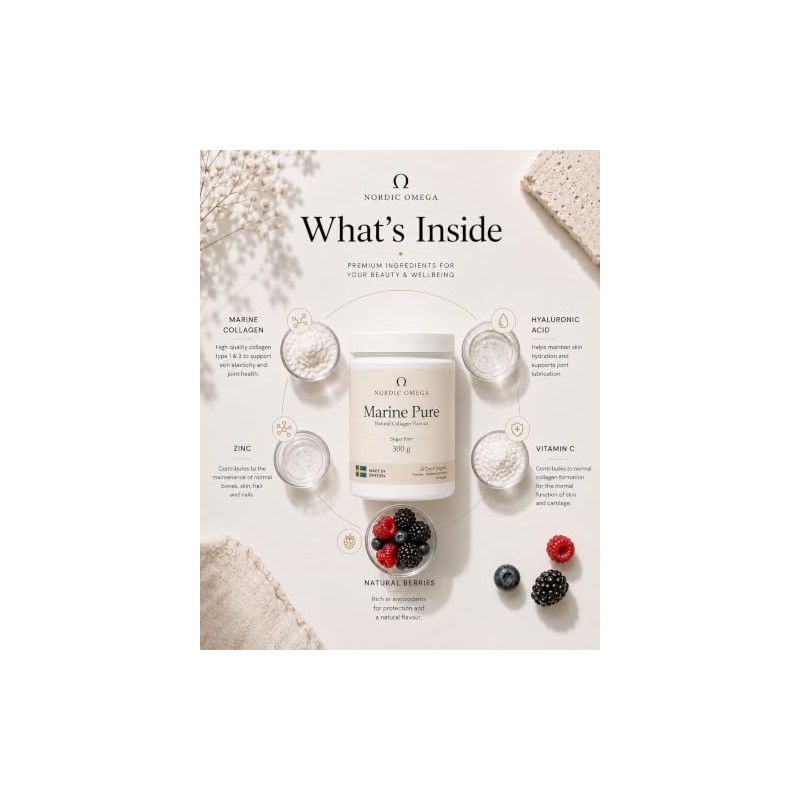 Marine Collagen Powder, Marine Pure, Natural Collagen Flavour, Sugar Free,