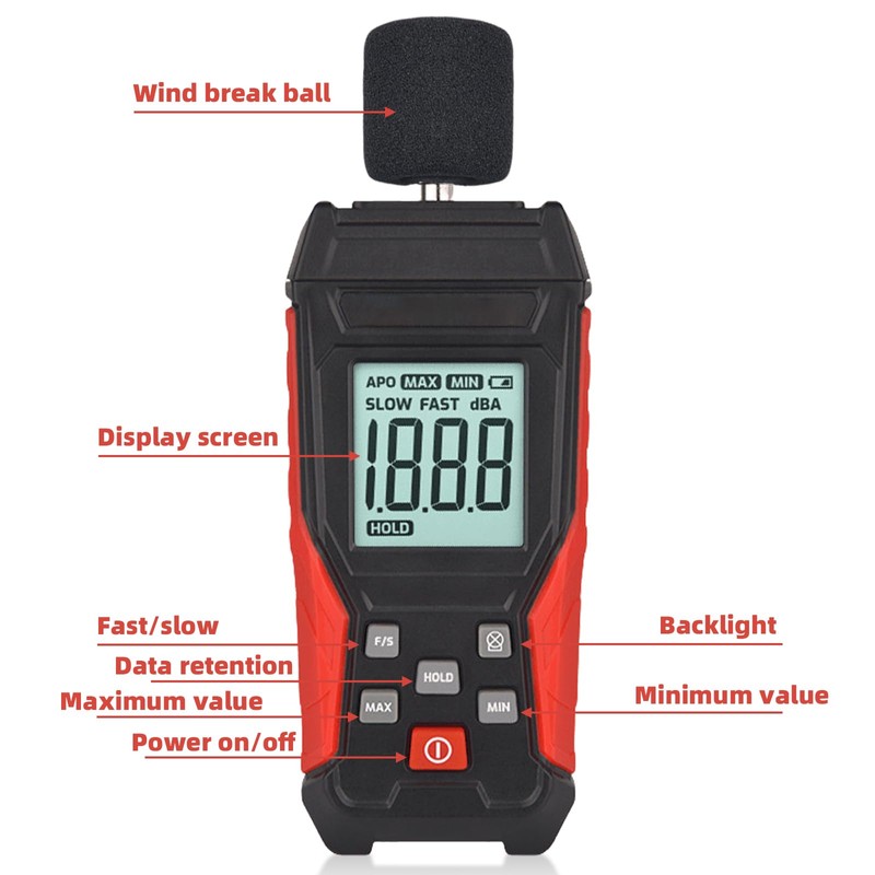 Decibel Meter, TA-650A Sound Level Meter, dB Meter Device Calibrated