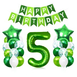 Luftballon 5. Geburtstag Grün, Geburtstagsdeko 5 Jahre Junge, Helium Ballon 5 Geburtstag, Riesen Folienballon Zahl 5, Deko 5 Geburtstag Junge, Ballon 5 Deko zum Geburtstag