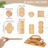 WEBEEDY 8 Styles Bamboo Coasters Blank Base Trays Fillable DIY