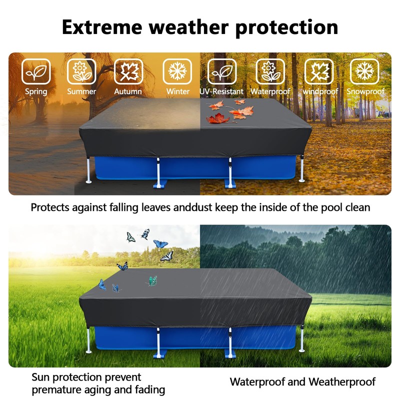 Swimming Pool Cover for Rectangular 220 x 150 cm Pools