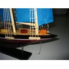 Atlantic Hand Made Wooden Model Sailing Ship 14" Blue Sail