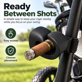Magnetic Golf Cigar Holder for Golf Carts – Flexible Silicone Cigar Clip with Magnetic Base for Convenient On-Course Storage
