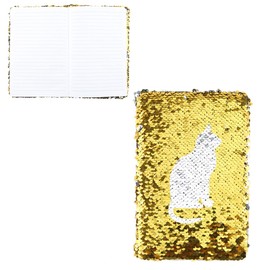 Magic A5 Reversible Sequin Notebook Sparkling Shiny Glittery Planner Journal Notebook Gift for Kids Adults (Gold)