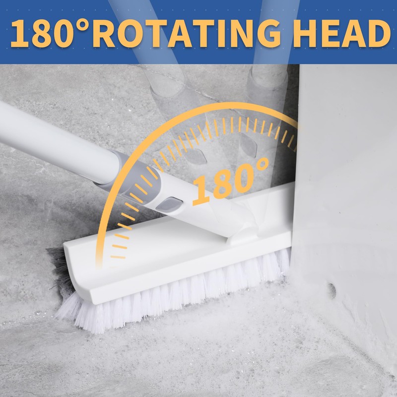 BOOMJOY Grout Brush with Long Handle, 57" Grout Cleaner for