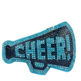 Cheer Megaphone Cushion Keychain (Blue & Black)